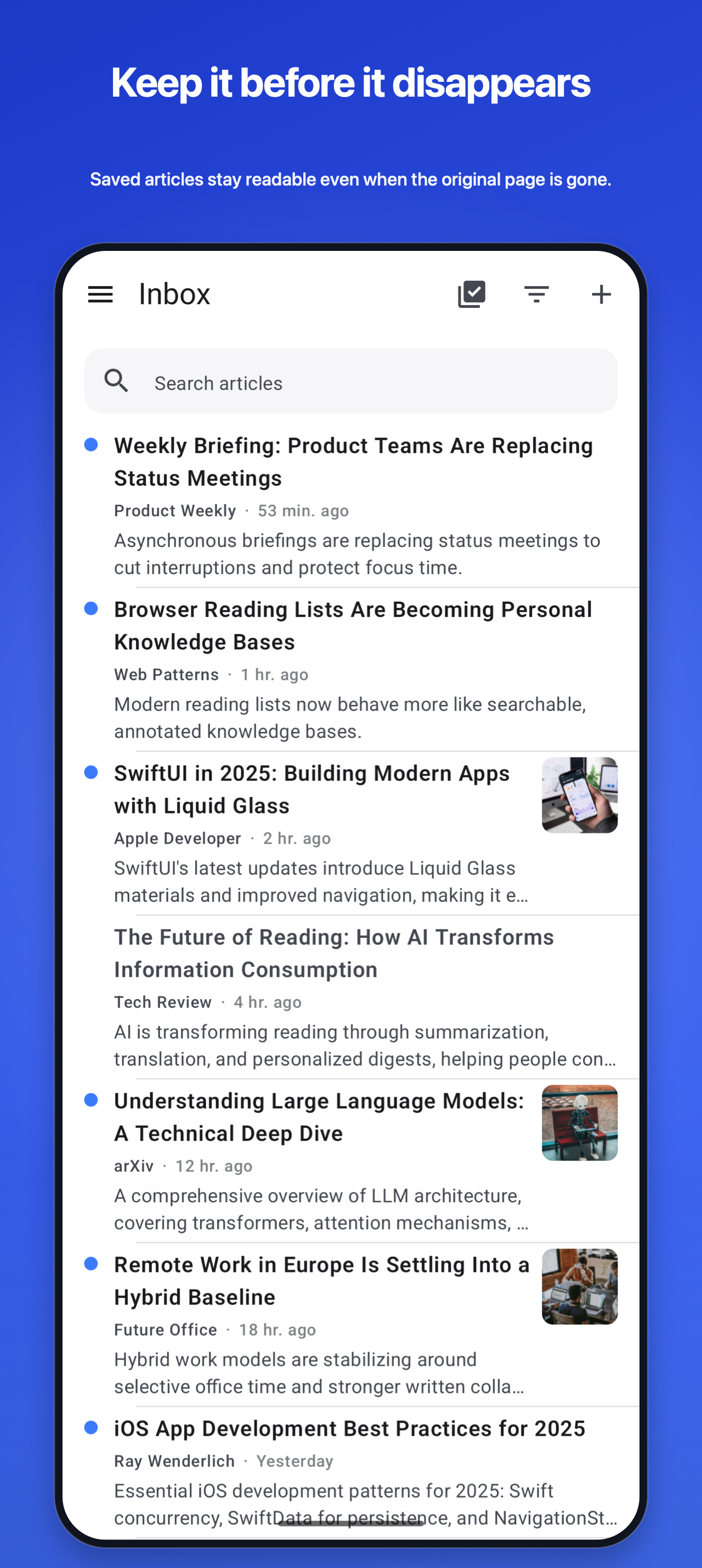 Article reader on Android