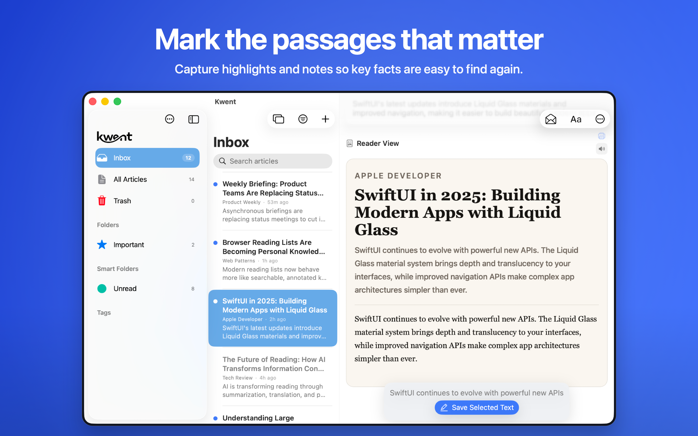 Text selection on Mac