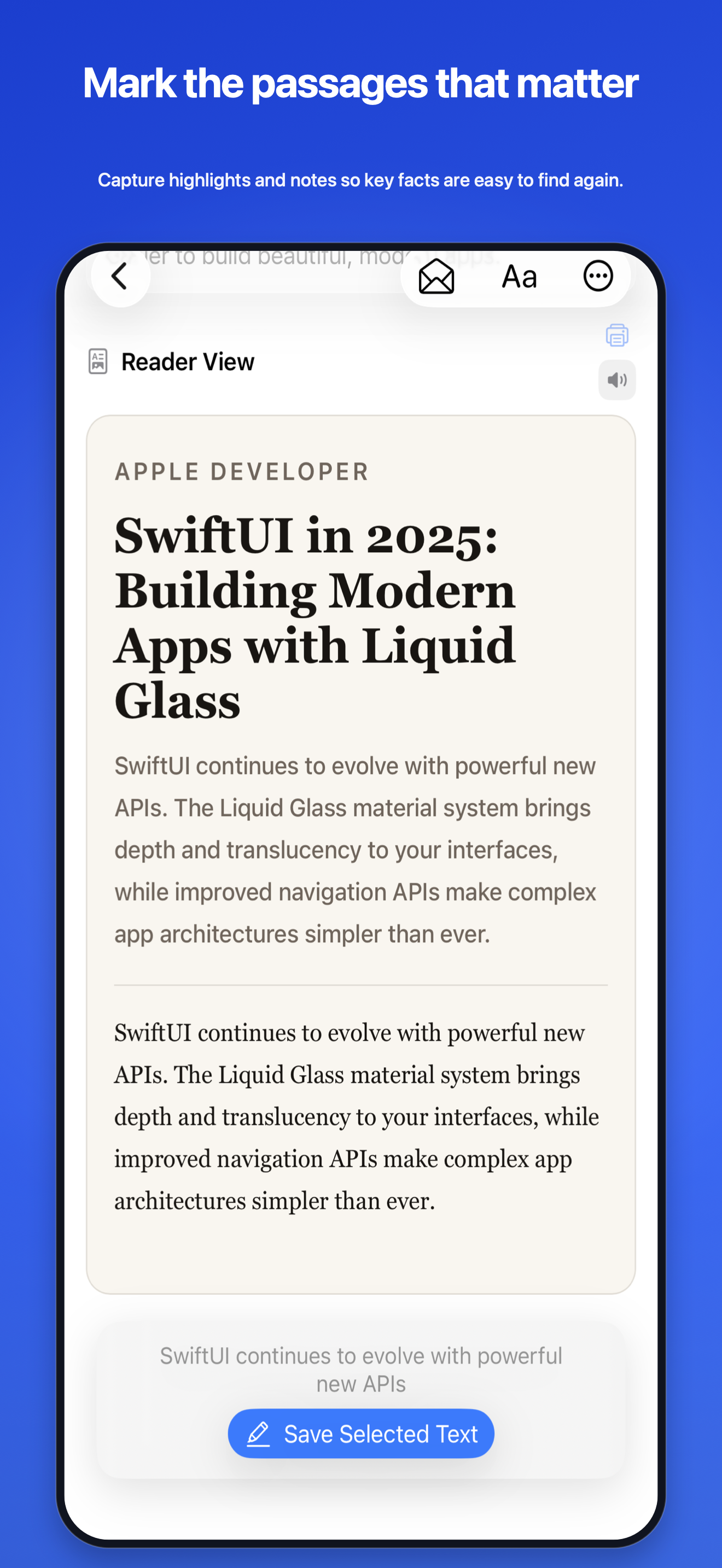Text selection on iPhone